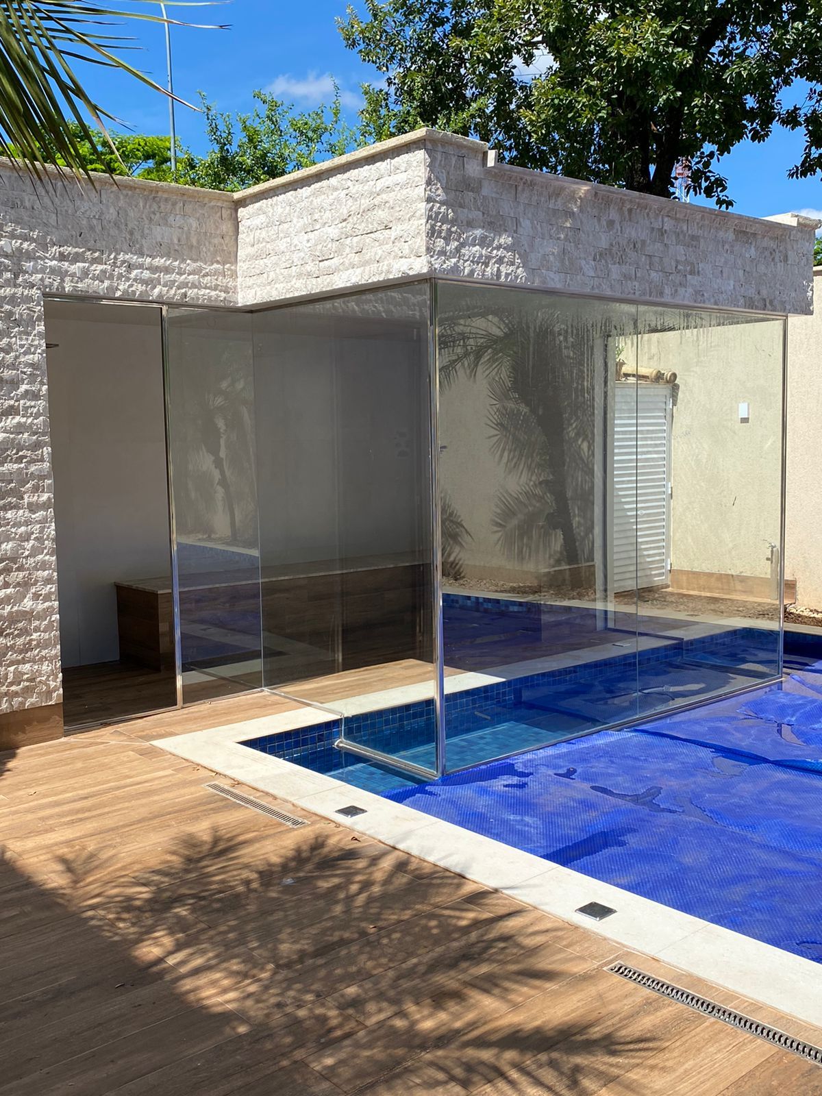 Sauna em vidro temperado